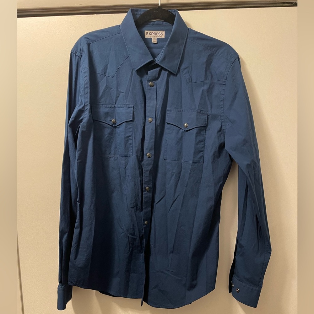 Navy Blue Express Button Down